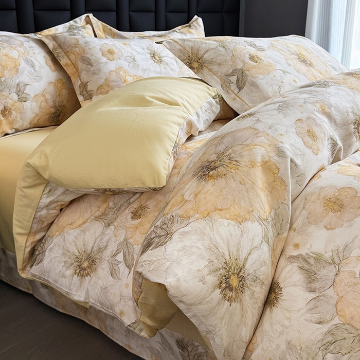 金盛纺 2025新款全棉纯棉加厚磨毛印花四件套 豆蔻年华