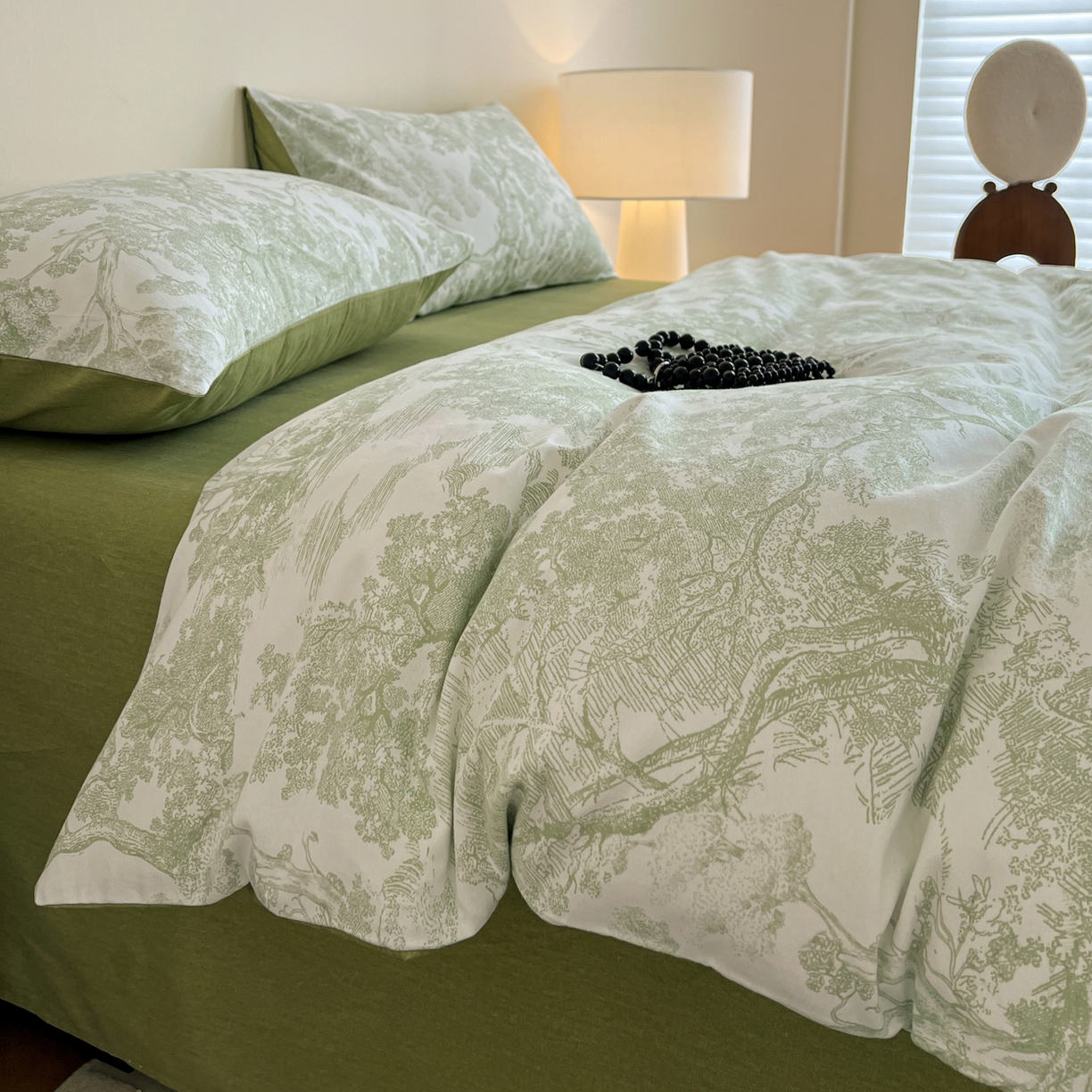 91家纺网 家纺一手货源 找家纺 盛馨家纺 2025新款秋冬复古北欧风百分百棉全棉纯棉磨毛加厚纯棉磨毛四件套 印象山水