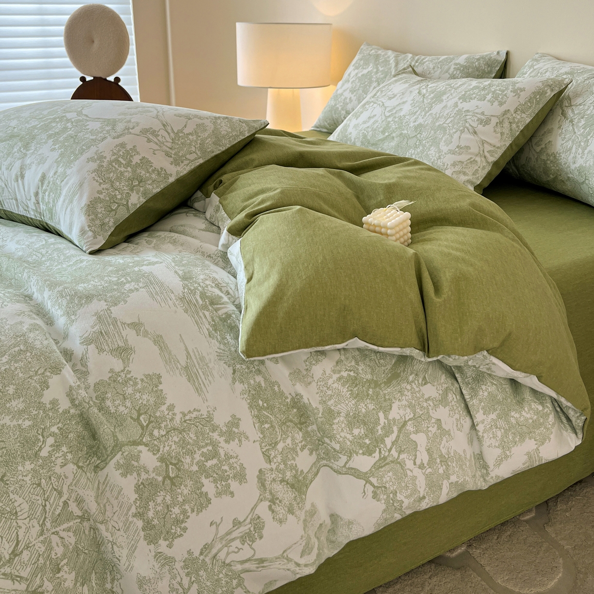 91家纺网 家纺一手货源 找家纺 盛馨家纺 2025新款秋冬复古北欧风百分百棉全棉纯棉磨毛加厚纯棉磨毛四件套 印象山水