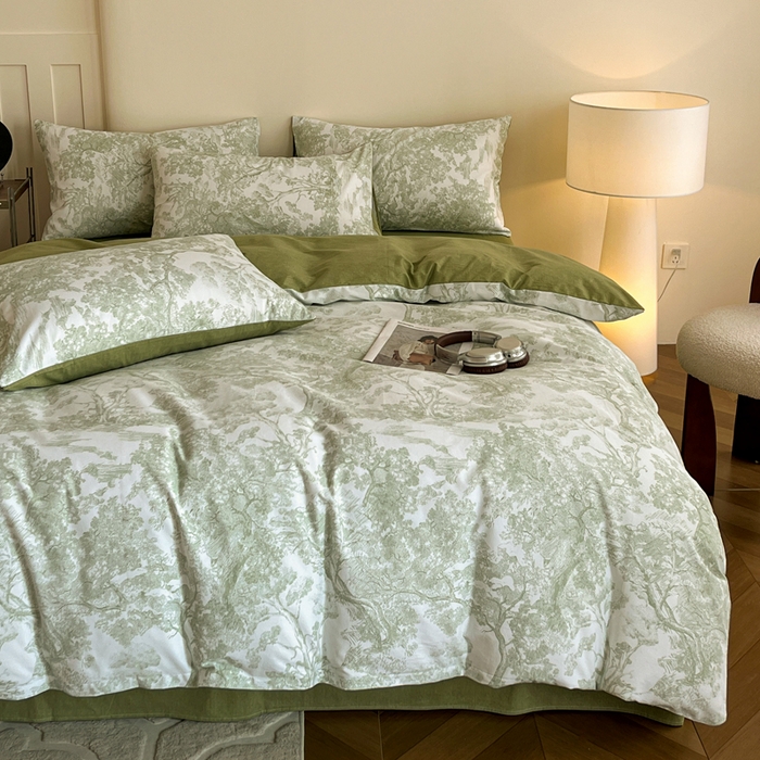 91家纺网 家纺一手货源 找家纺 盛馨家纺 2025新款秋冬复古北欧风百分百棉全棉纯棉磨毛加厚纯棉磨毛四件套