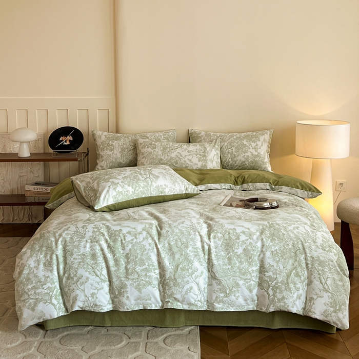 91家纺网 家纺一手货源 找家纺 盛馨家纺 2025新款秋冬复古北欧风百分百棉全棉纯棉磨毛加厚纯棉磨毛四件套