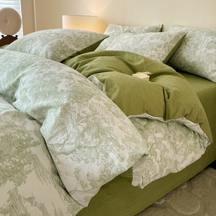 91家纺网 家纺一手货源 找家纺 盛馨家纺 2025新款秋冬复古北欧风百分百棉全棉纯棉磨毛加厚纯棉磨毛四件套