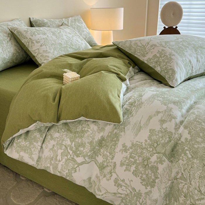 91家纺网 家纺一手货源 找家纺 盛馨家纺 2025新款秋冬复古北欧风百分百棉全棉纯棉磨毛加厚纯棉磨毛四件套