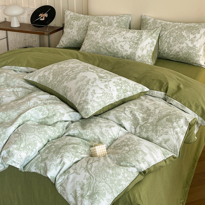 91家纺网 家纺一手货源 找家纺 盛馨家纺 2025新款秋冬复古北欧风百分百棉全棉纯棉磨毛加厚纯棉磨毛四件套