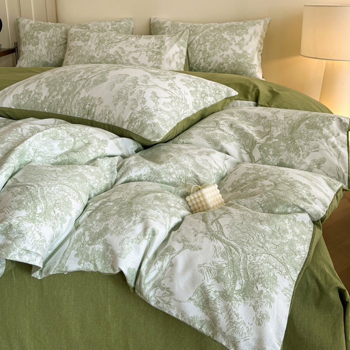 91家纺网 家纺一手货源 找家纺 盛馨家纺 2025新款秋冬复古北欧风百分百棉全棉纯棉磨毛加厚纯棉磨毛四件套