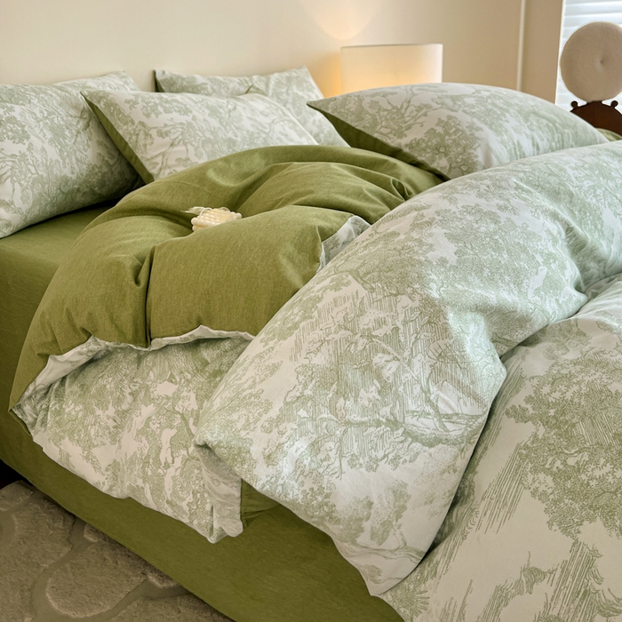 91家纺网 家纺一手货源 找家纺 盛馨家纺 2025新款秋冬复古北欧风百分百棉全棉纯棉磨毛加厚纯棉磨毛四件套