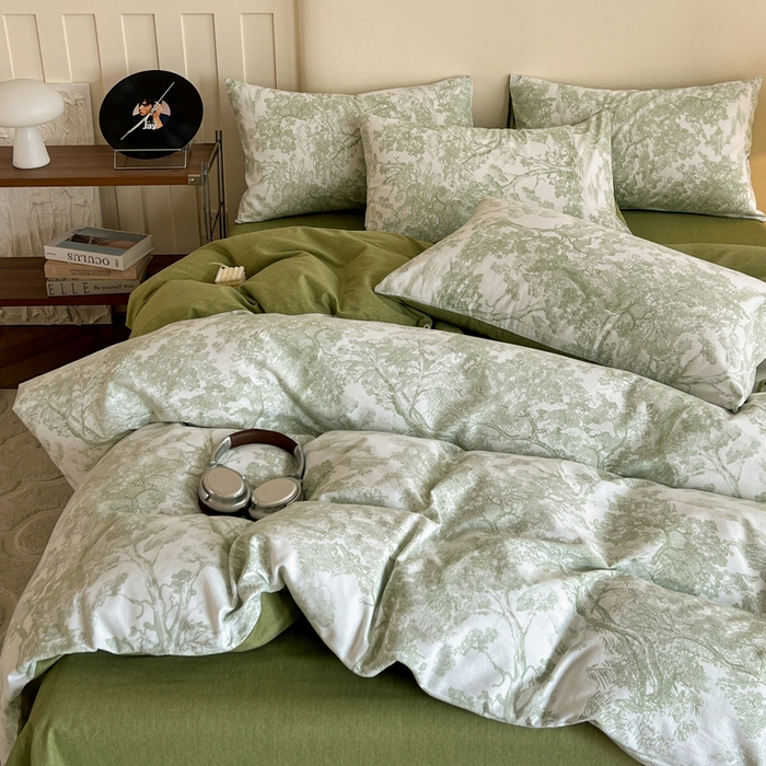 91家纺网 家纺一手货源 找家纺 盛馨家纺 2025新款秋冬复古北欧风百分百棉全棉纯棉磨毛加厚纯棉磨毛四件套