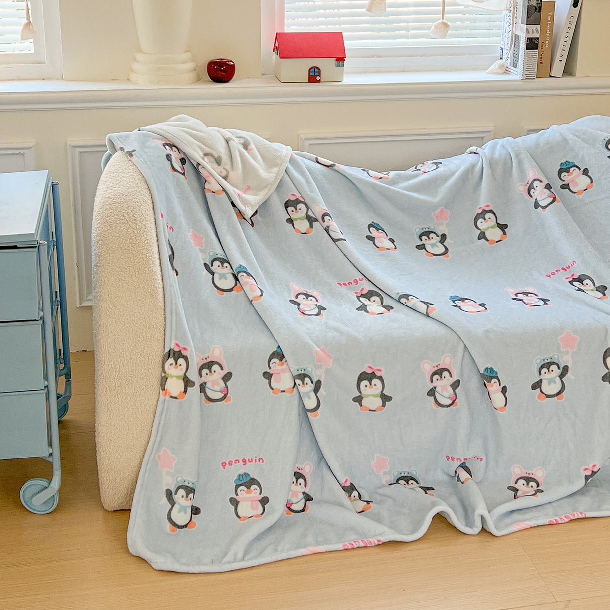 91家纺网 家纺一手货源 找家纺 （总）初念 2025新款四季款双面牛奶绒多功能毛毯