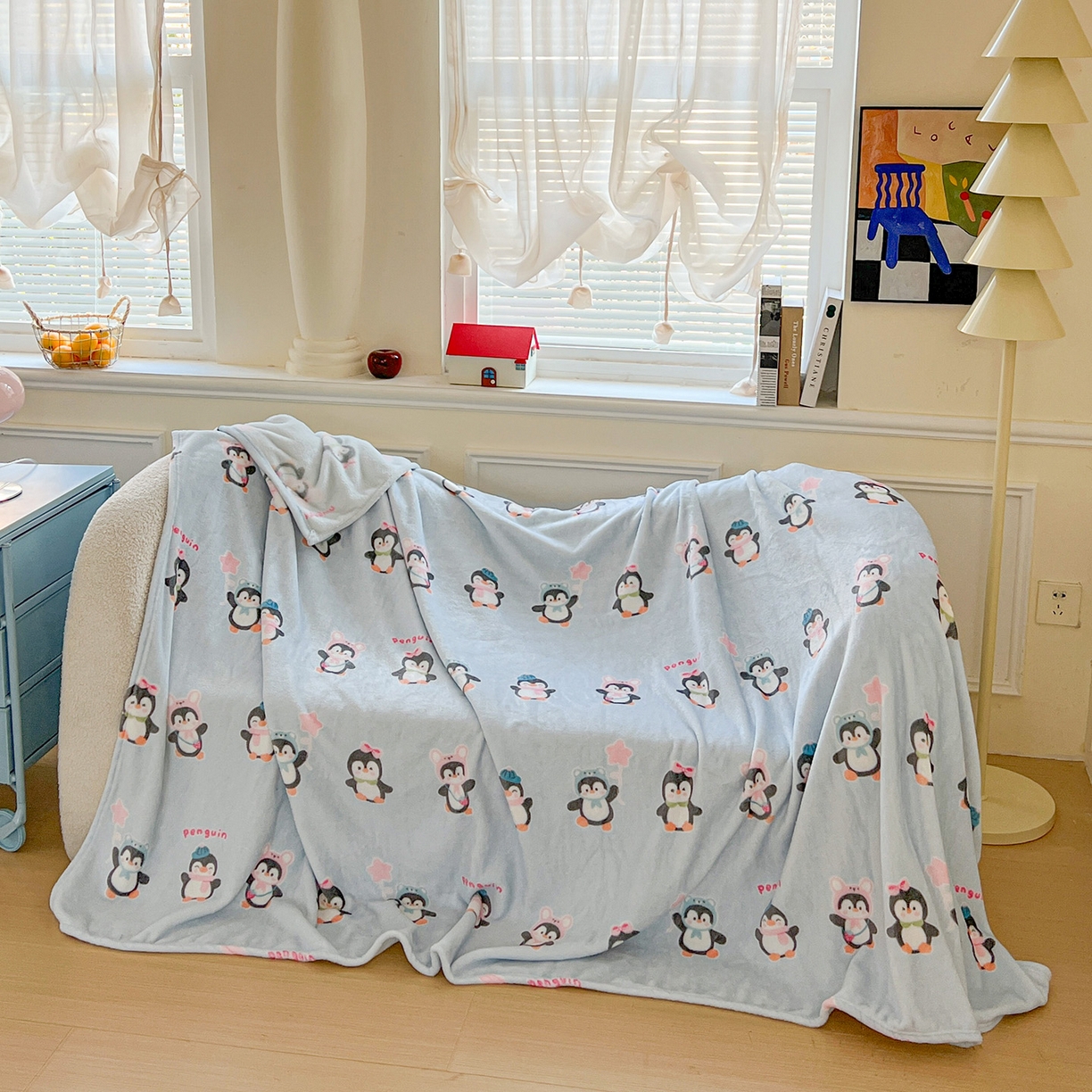 91家纺网 家纺一手货源 找家纺 （总）初念 2025新款四季款双面牛奶绒多功能毛毯