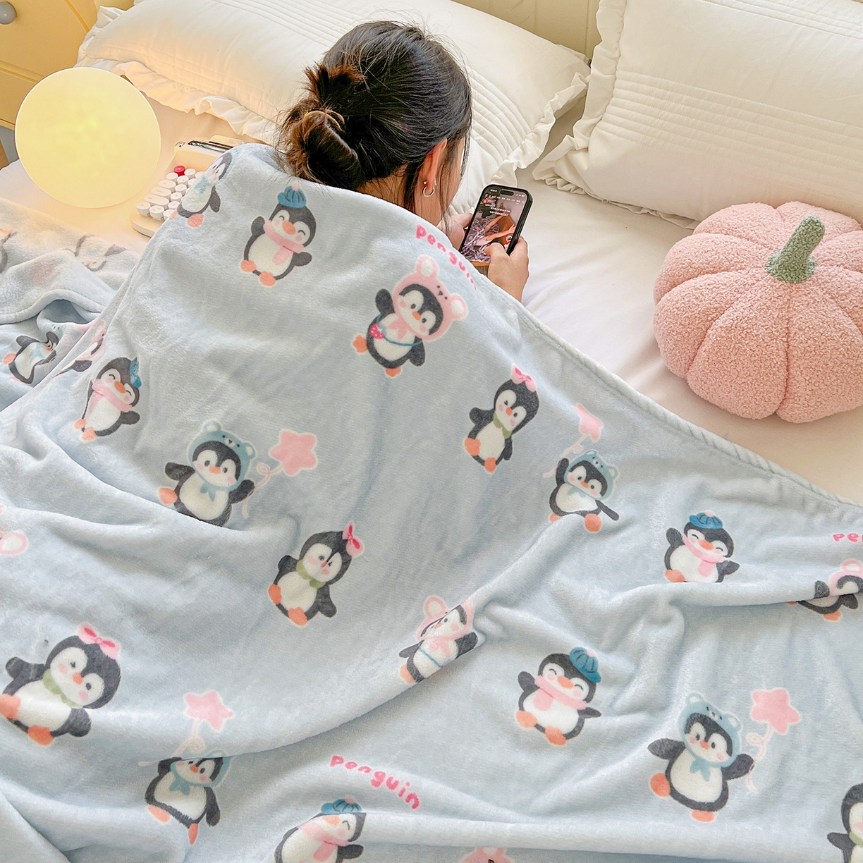 91家纺网 家纺一手货源 找家纺 （总）初念 2025新款四季款双面牛奶绒多功能毛毯