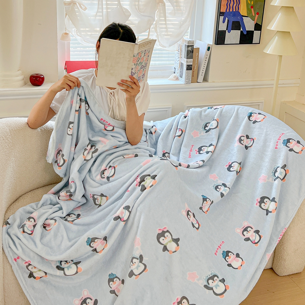 91家纺网 家纺一手货源 找家纺 （总）初念 2025新款四季款双面牛奶绒多功能毛毯