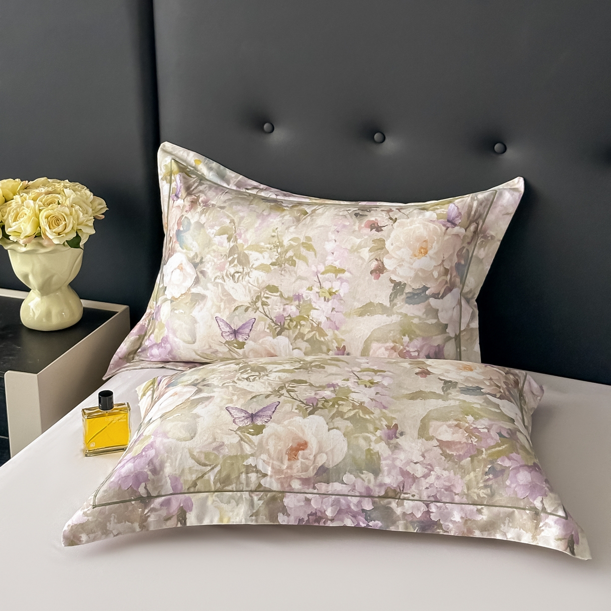 91家纺网 家纺一手货源 找家纺 益利多 2025新款纯棉A类全棉枕套加厚磨毛印花两只装枕头套信封开口48x74/50x80 云暮-黄