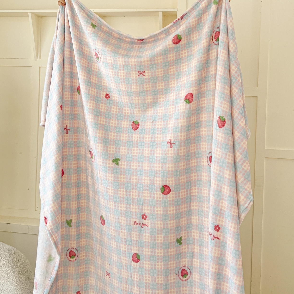 91家纺网 家纺一手货源 找家纺 （总）初念 2025新款四季款双面牛奶绒多功能毛毯