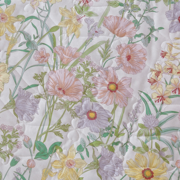 91家纺网 家纺一手货源 找家纺 益利多 2025新款130*70全棉斜纹夹棉绗缝小花边床盖纯棉加厚床盖三件套 清风佳人