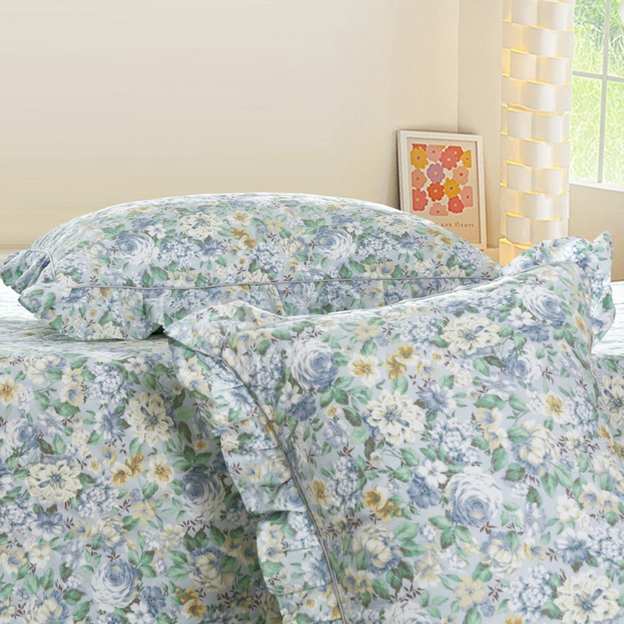 91家纺网 家纺一手货源 找家纺 （总）益利多 2025新款130*70全棉斜纹夹棉绗缝小花边床盖纯棉加厚床盖三件套