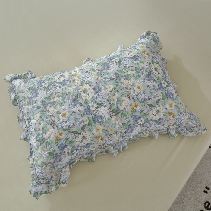 91家纺网 家纺一手货源 找家纺 （总）益利多 2025新款130*70全棉斜纹夹棉绗缝小花边床盖纯棉加厚床盖三件套