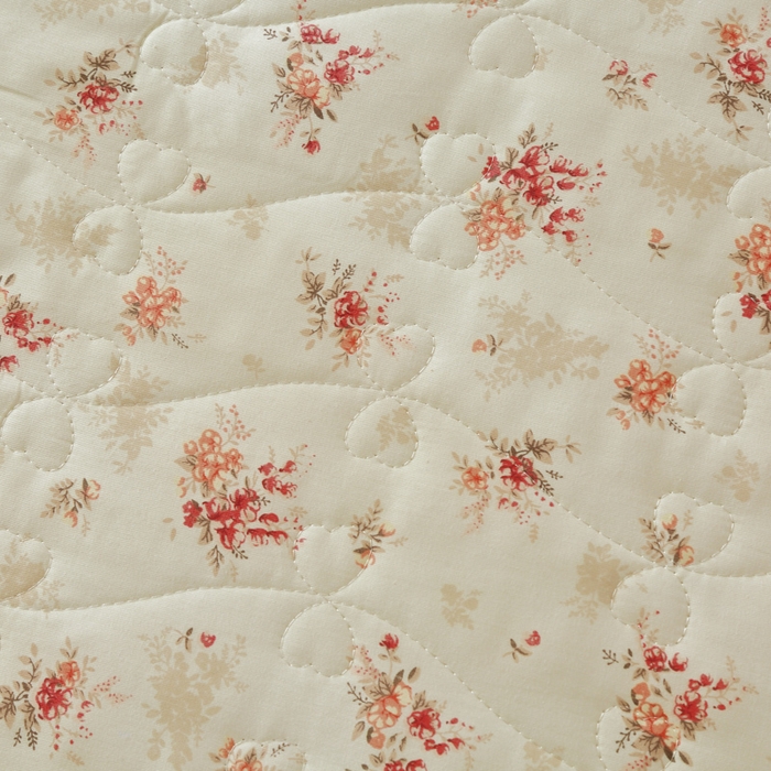 91家纺网 家纺一手货源 找家纺 益利多 2025新款130*70全棉斜纹夹棉绗缝小花边床盖纯棉加厚床盖三件套 繁花似锦