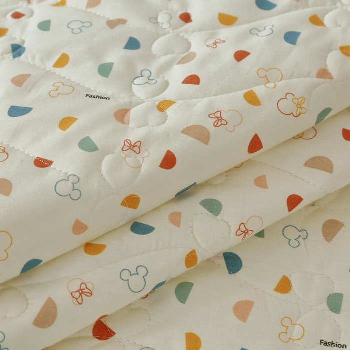 91家纺网 家纺一手货源 找家纺 益利多 2025新款130*70全棉斜纹夹棉绗缝小花边床盖纯棉加厚床盖三件套 欢乐派