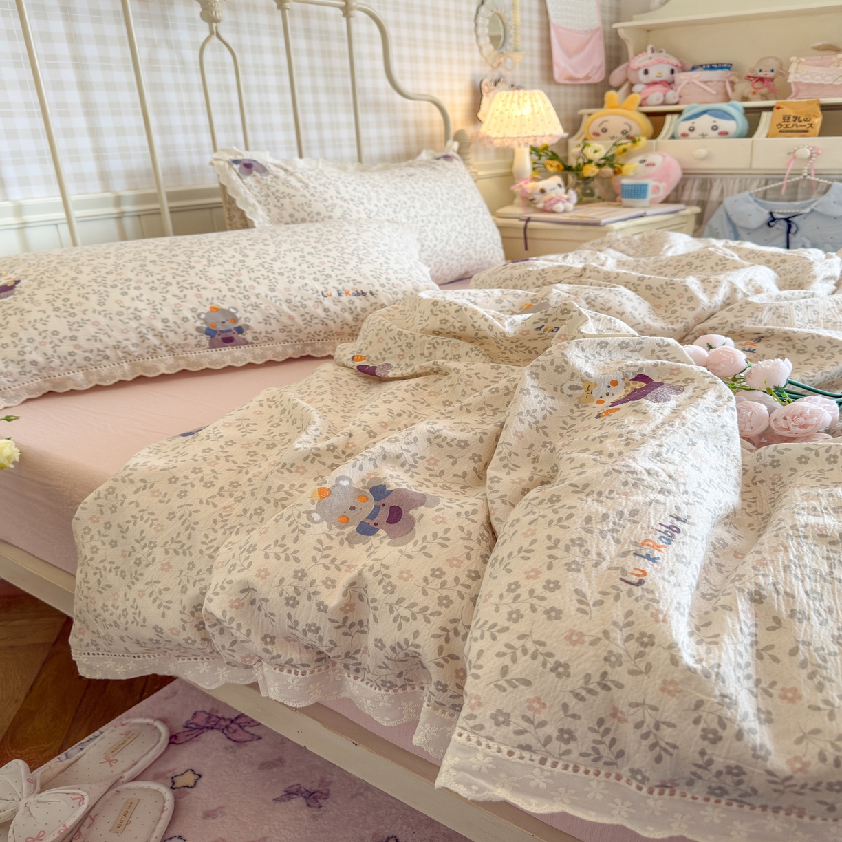 91家纺网 家纺一手货源 找家纺 初念 2025新款1云感双层纱四件套-梦华 梦华-复古浪漫