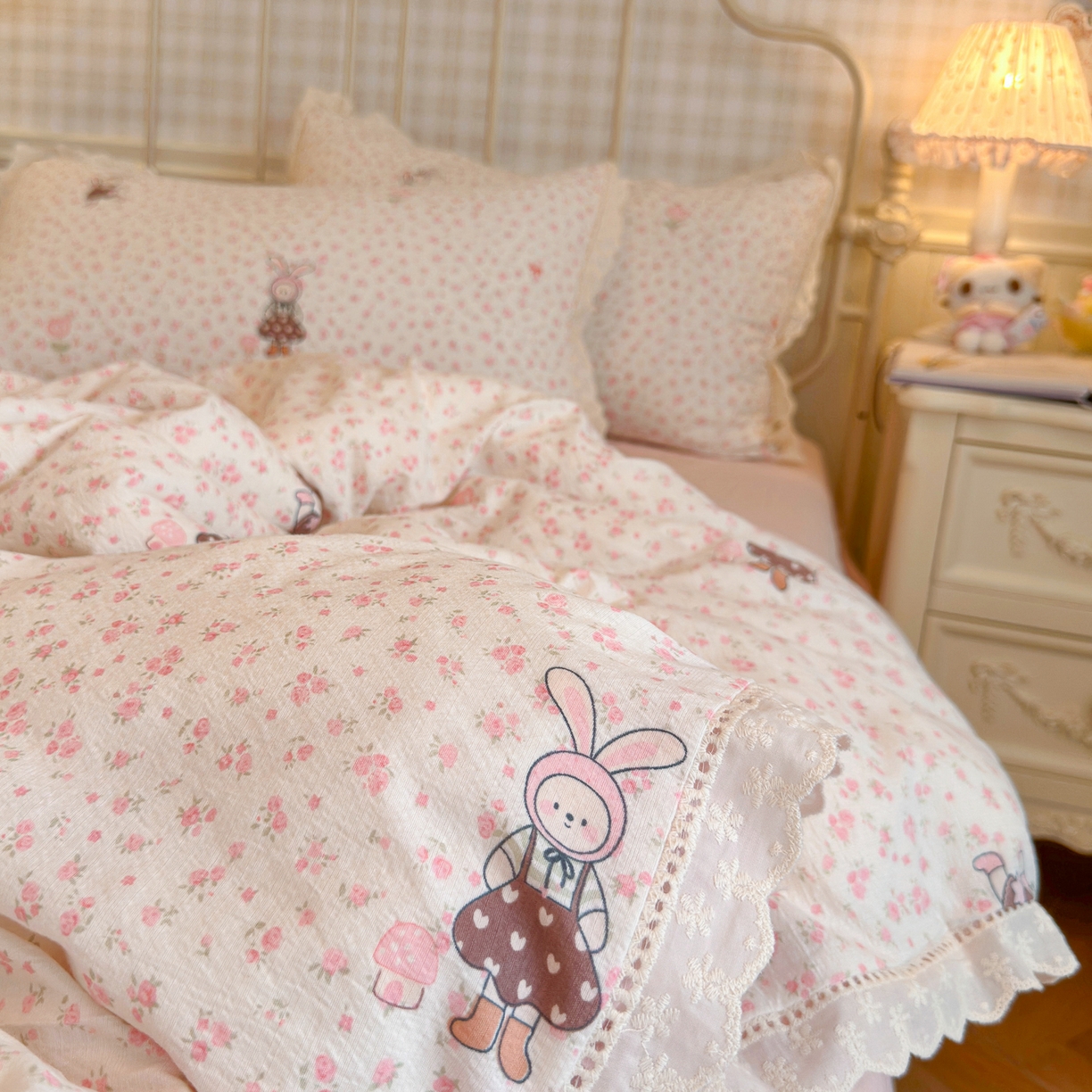 91家纺网 家纺一手货源 找家纺 （总）初念 2025新款1云感双层纱四件套-梦华