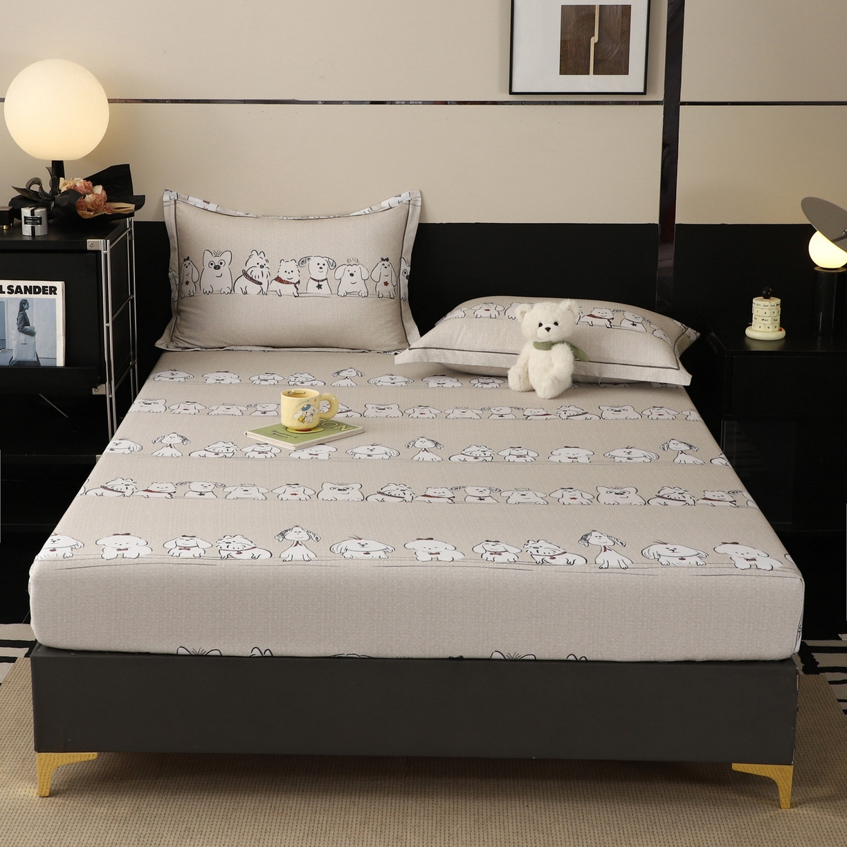 91家纺网 家纺一手货源 找家纺 金盛纺 2025新款全棉纯棉加厚磨毛印花单品床笠 床笠单件 小奥汀