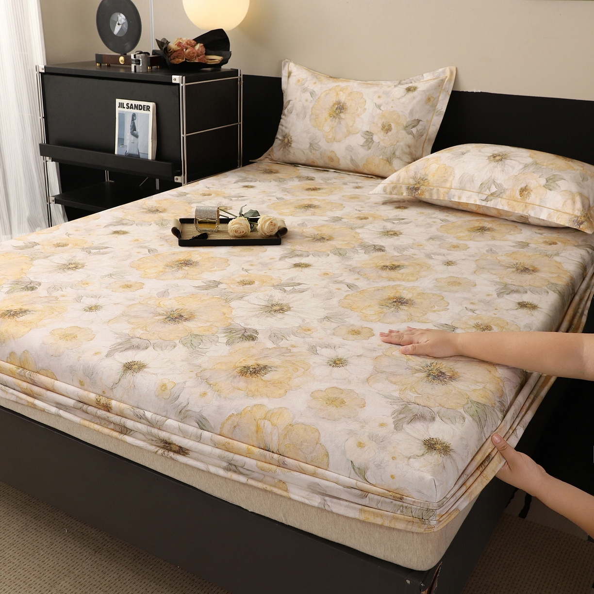 91家纺网 家纺一手货源 找家纺 （总）金盛纺 2025新款全棉纯棉加厚磨毛印花单品床笠 床笠单件