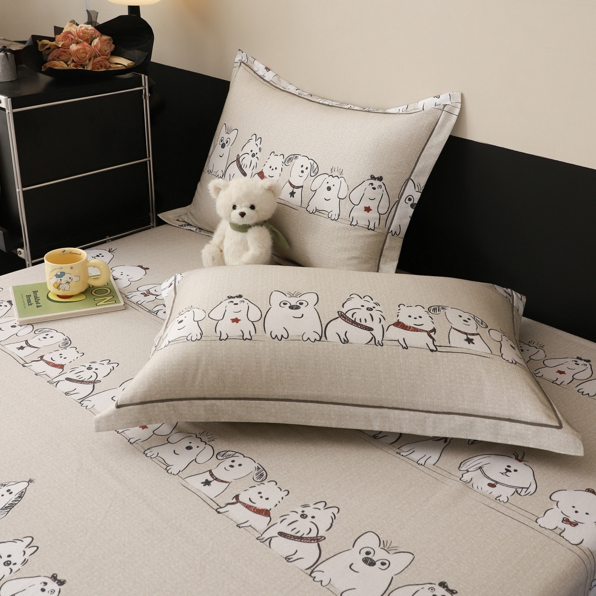 91家纺网 家纺一手货源 找家纺 金盛纺 2025新款全棉纯棉加厚磨毛印花单品床笠 床笠单件 小奥汀