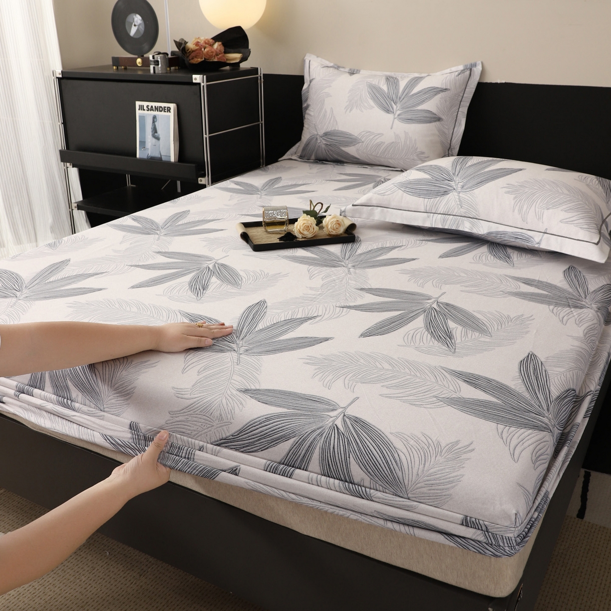 91家纺网 家纺一手货源 找家纺 金盛纺 2025新款全棉纯棉加厚磨毛印花单品床笠 床笠单件 暮云春