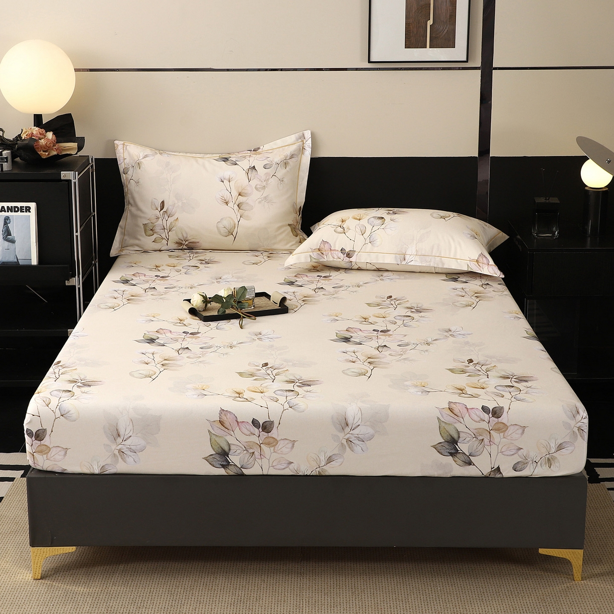 91家纺网 家纺一手货源 找家纺 金盛纺 2025新款全棉纯棉加厚磨毛印花单品床笠 床笠单件 舒蔓枝