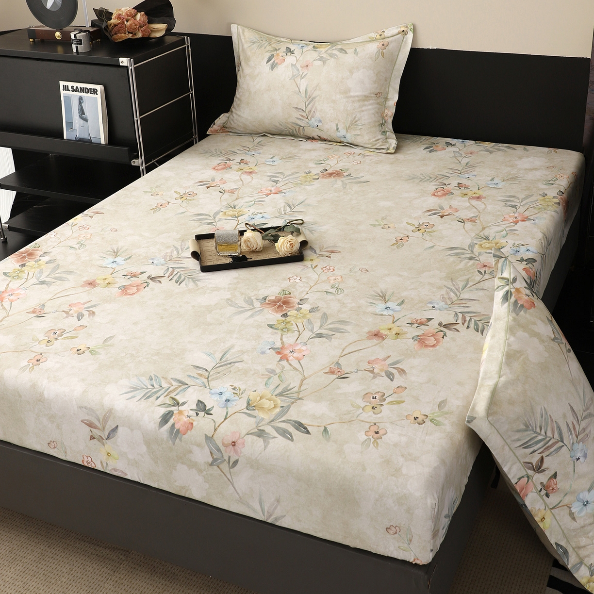 91家纺网 家纺一手货源 找家纺 金盛纺 2025新款全棉纯棉加厚磨毛印花单品床笠 床笠单件 美伊