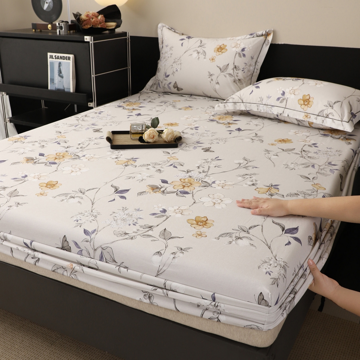 91家纺网 家纺一手货源 找家纺 （总）金盛纺 2025新款全棉纯棉加厚磨毛印花单品床笠 床笠单件