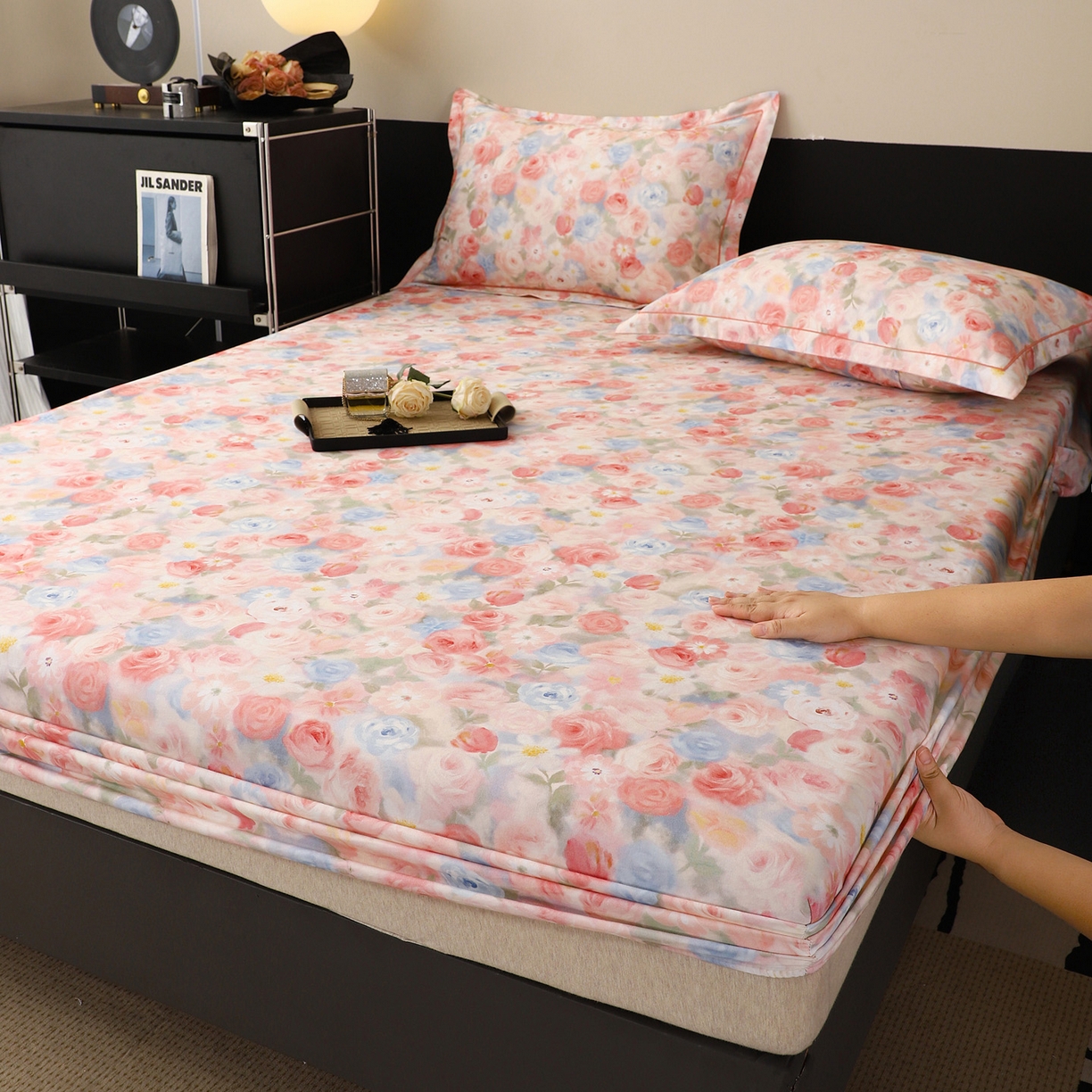 91家纺网 家纺一手货源 找家纺 （总）金盛纺 2025新款全棉纯棉加厚磨毛印花单品床笠 床笠单件