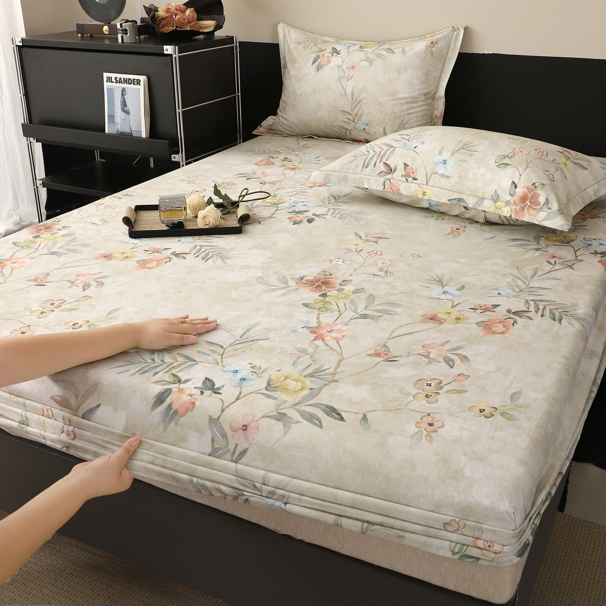 91家纺网 家纺一手货源 找家纺 金盛纺 2025新款全棉纯棉加厚磨毛印花单品床笠 床笠单件 美伊