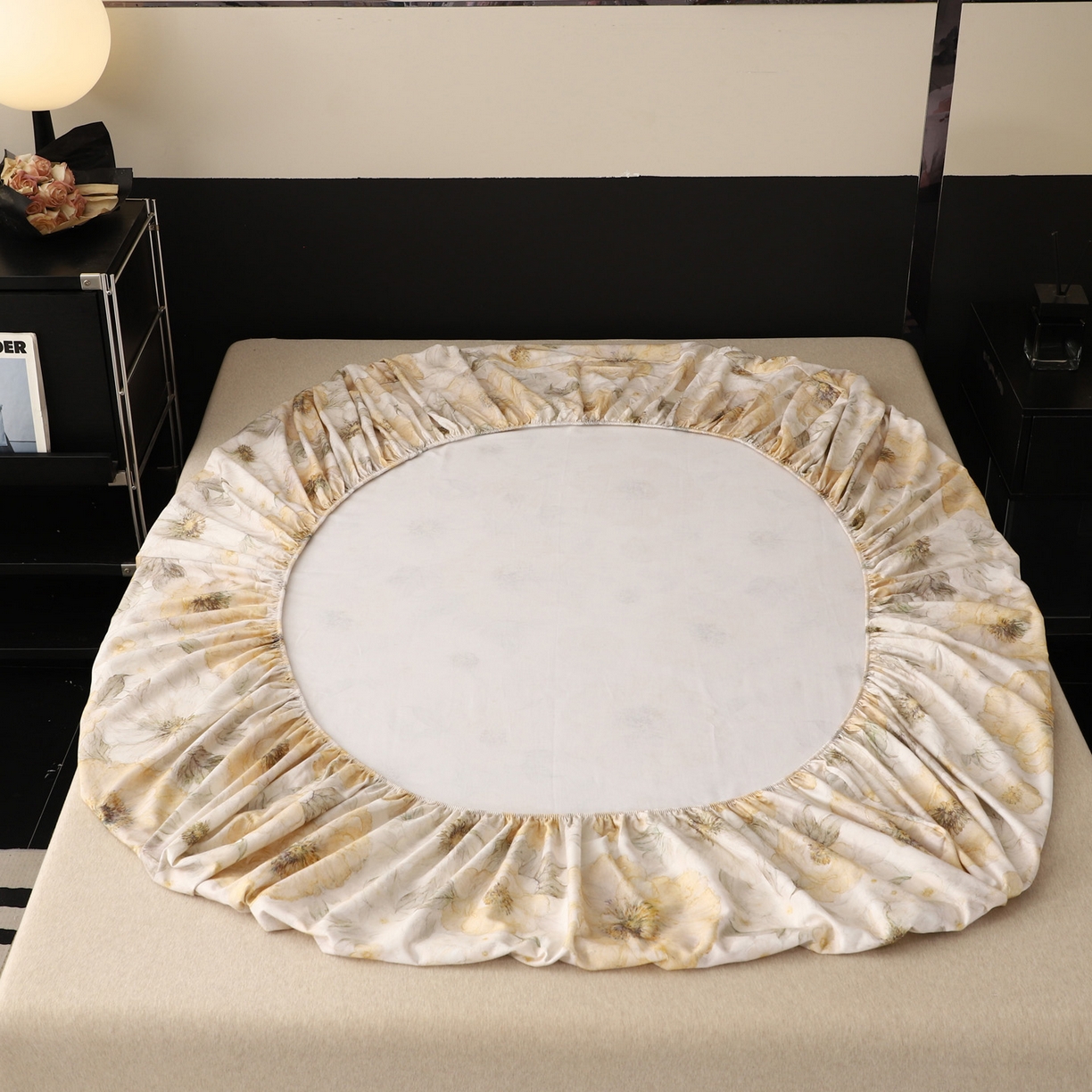 91家纺网 家纺一手货源 找家纺 金盛纺 2025新款全棉纯棉加厚磨毛印花单品床笠 床笠单件 豆蔻年华