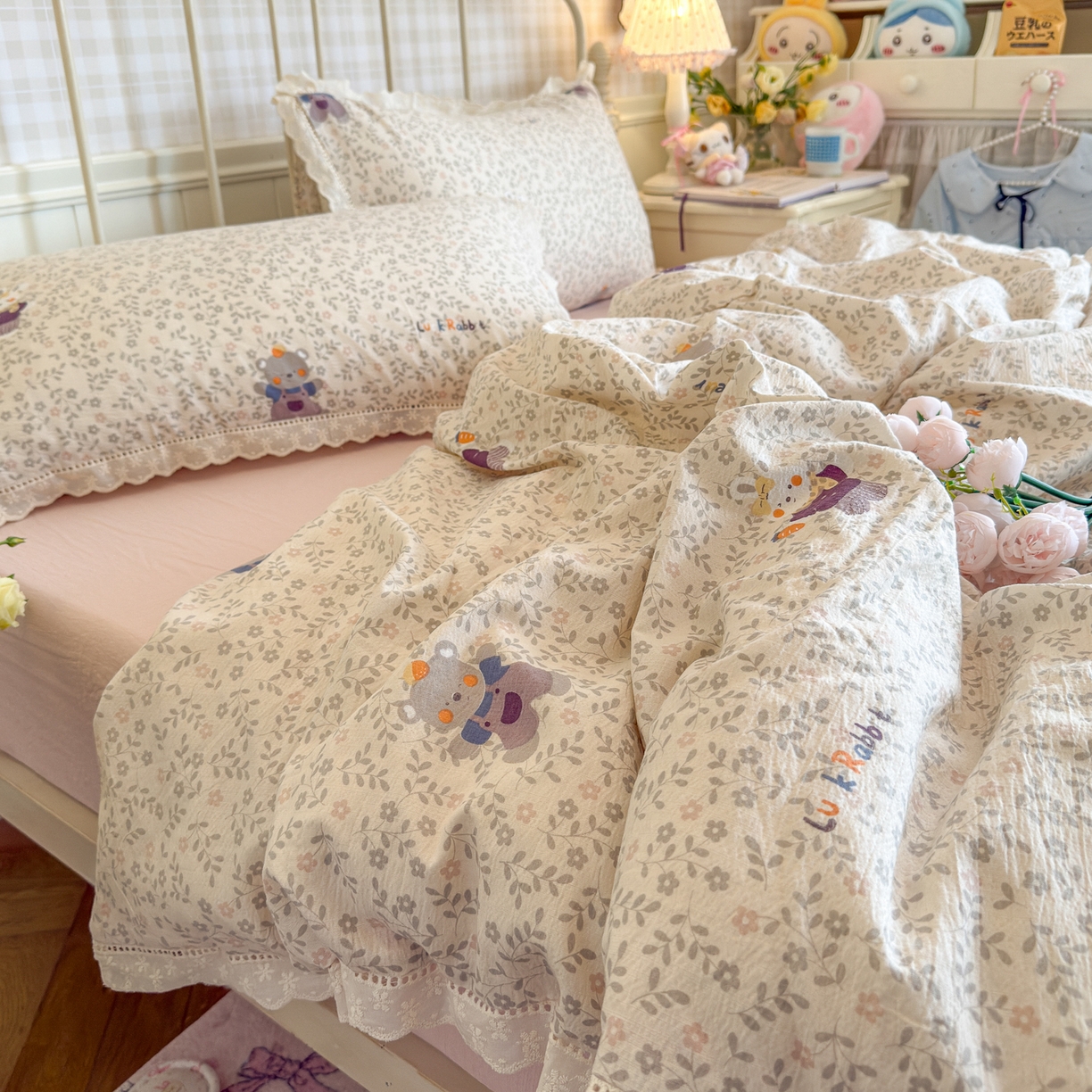 91家纺网 家纺一手货源 找家纺 初念 2025新款1云感双层纱四件套-梦华 梦华-复古浪漫