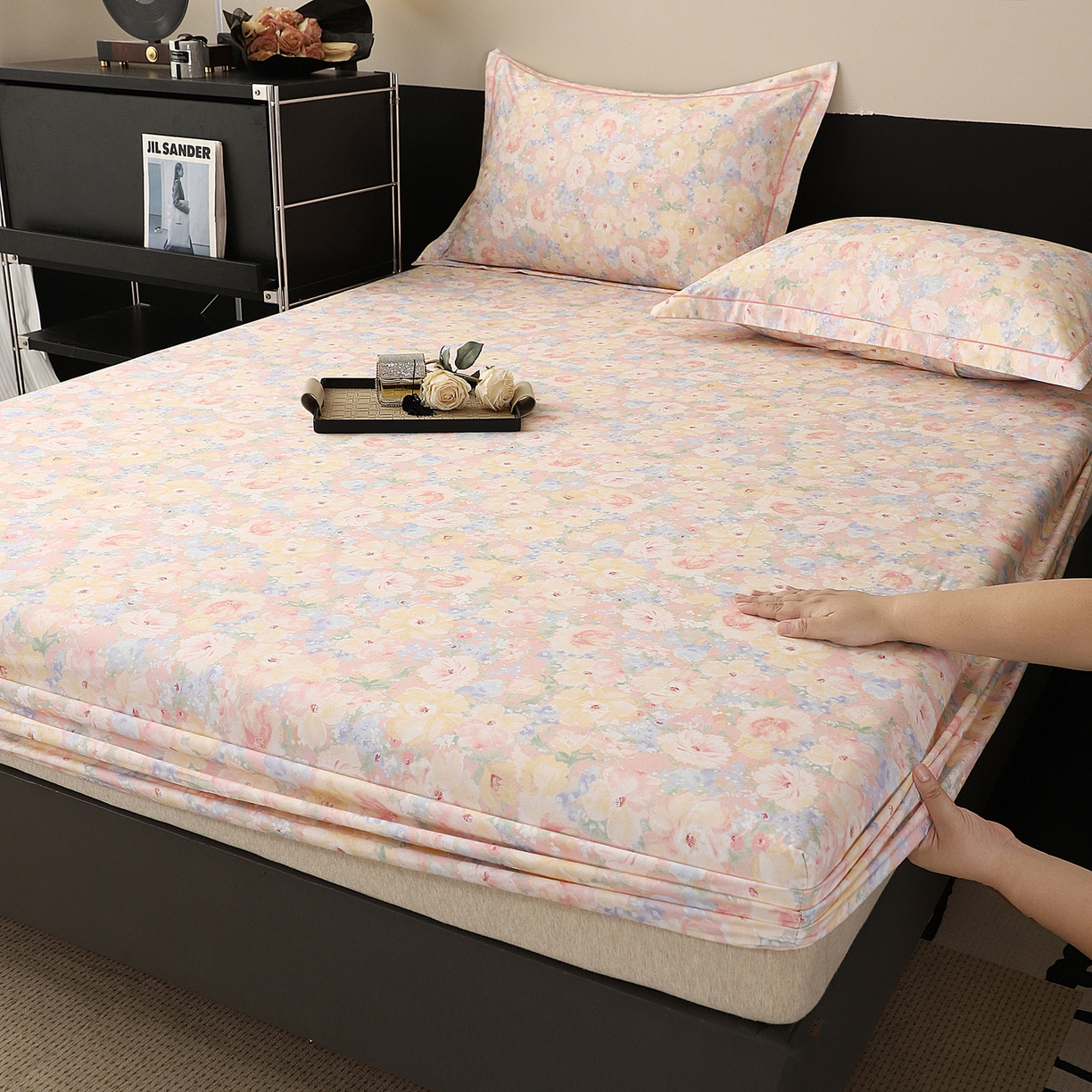 金盛纺 2025新款全棉纯棉加厚磨毛印花单品床笠 床笠单件 仙女星尘