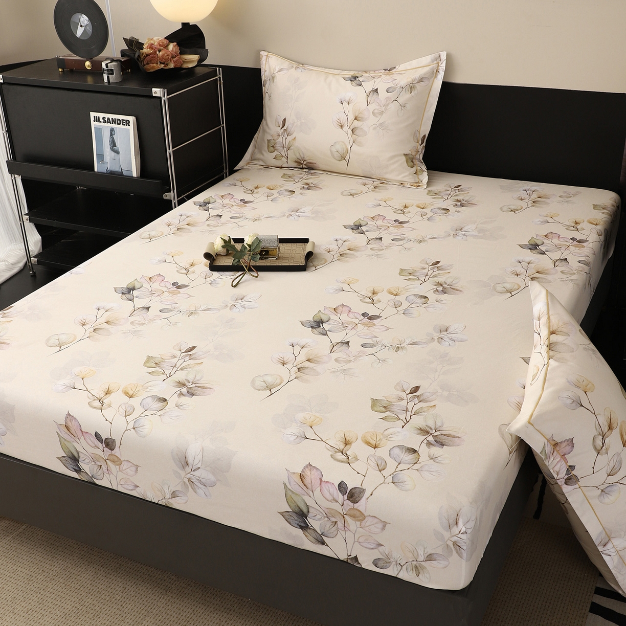 91家纺网 家纺一手货源 找家纺 金盛纺 2025新款全棉纯棉加厚磨毛印花单品床笠 床笠单件 舒蔓枝