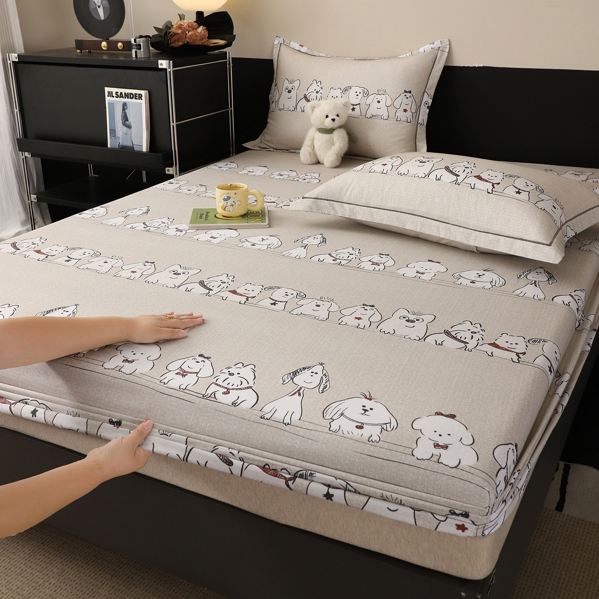 91家纺网 家纺一手货源 找家纺 金盛纺 2025新款全棉纯棉加厚磨毛印花单品床笠 床笠单件 小奥汀