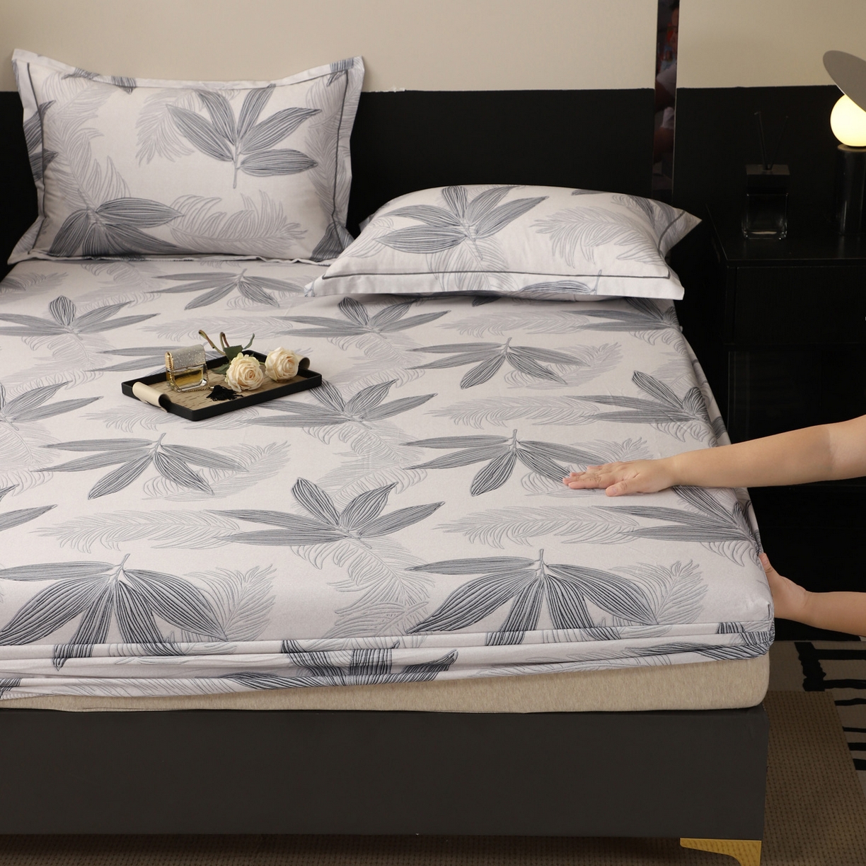 91家纺网 家纺一手货源 找家纺 金盛纺 2025新款全棉纯棉加厚磨毛印花单品床笠 床笠单件 暮云春