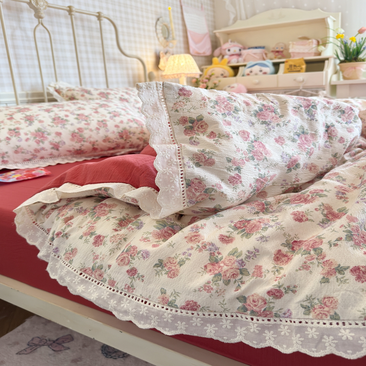 91家纺网 家纺一手货源 找家纺 初念 2025新款1云感双层纱四件套-梦华 梦华-星眠云野