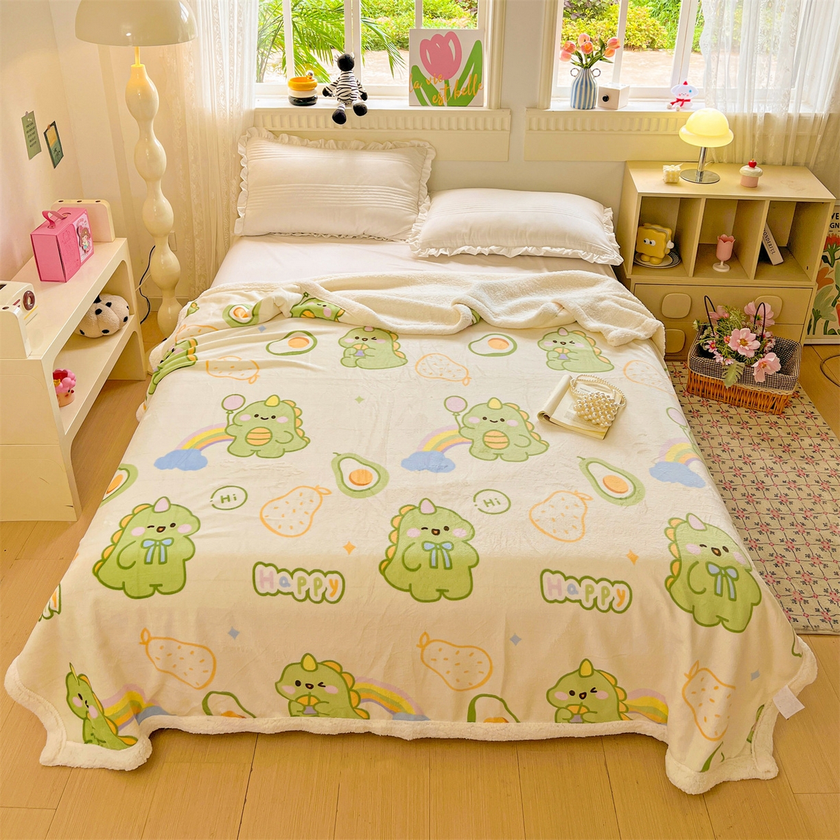 91家纺网 家纺一手货源 找家纺 （总）名兮 2025新款秋冬高克重牛奶绒羊羔绒多功能盖毯