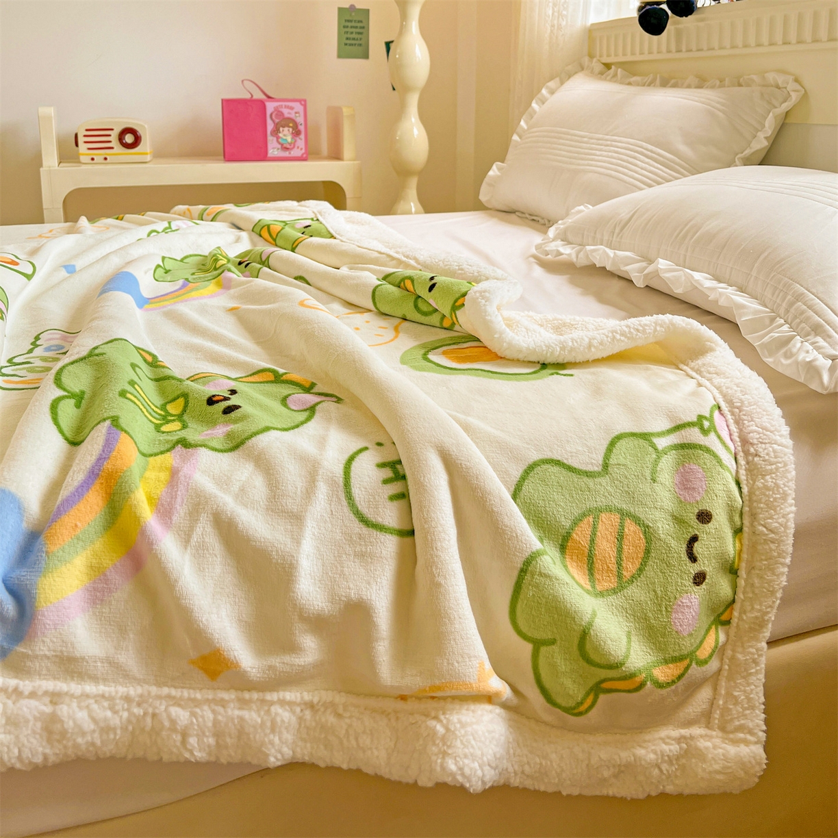 91家纺网 家纺一手货源 找家纺 （总）名兮 2025新款秋冬高克重牛奶绒羊羔绒多功能盖毯