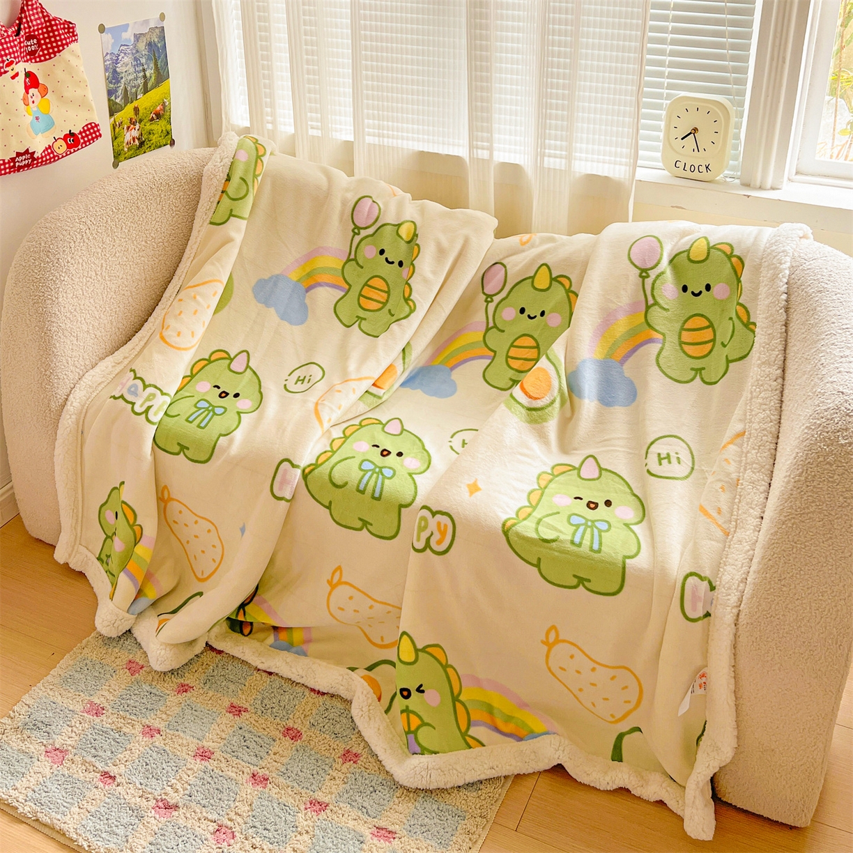 91家纺网 家纺一手货源 找家纺 （总）名兮 2025新款秋冬高克重牛奶绒羊羔绒多功能盖毯