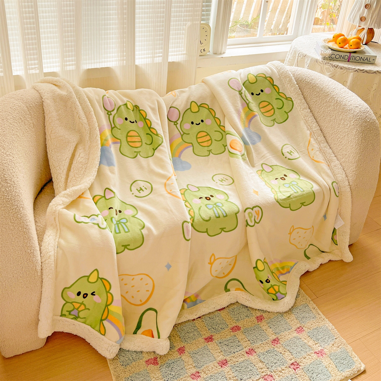 91家纺网 家纺一手货源 找家纺 （总）名兮 2025新款秋冬高克重牛奶绒羊羔绒多功能盖毯