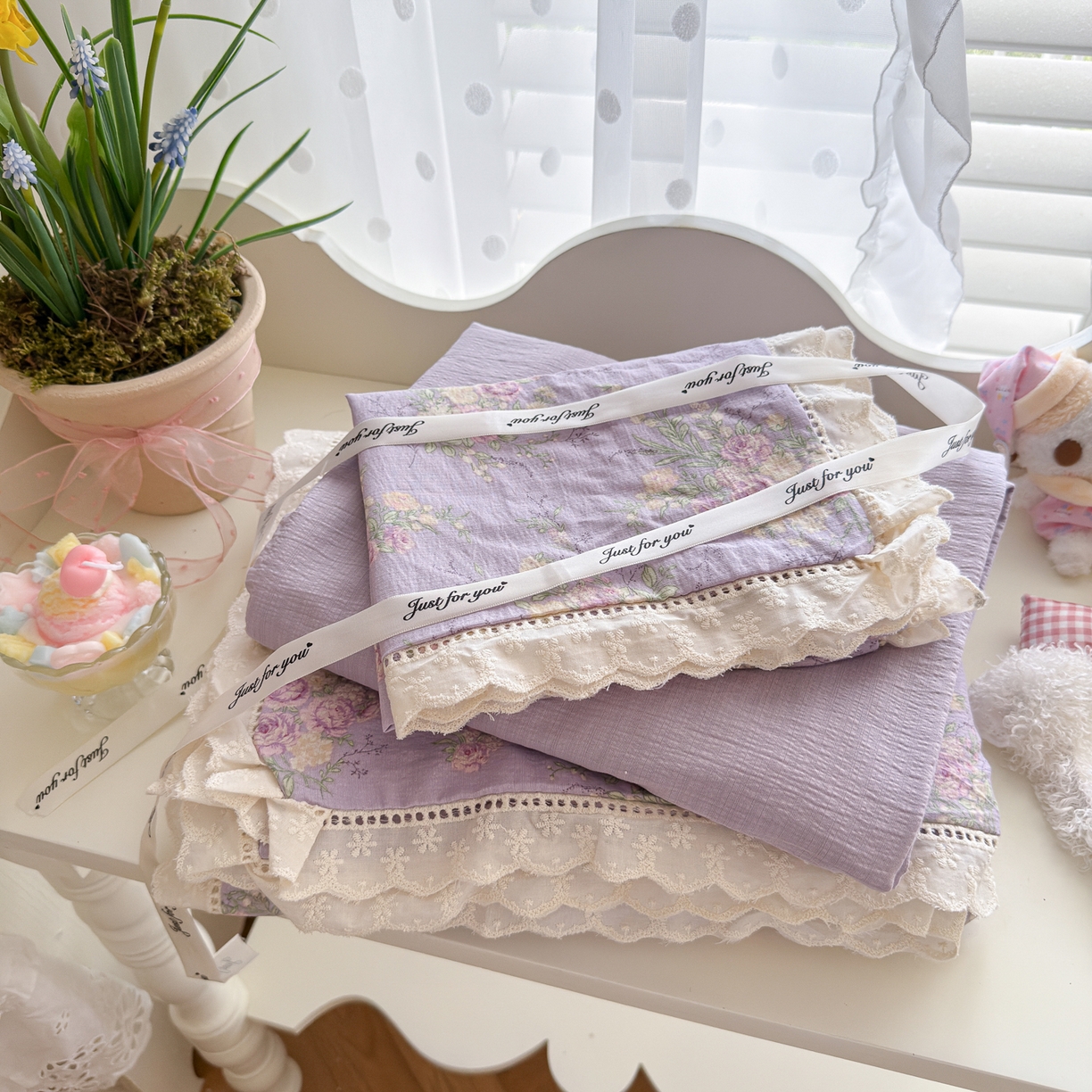 91家纺网 家纺一手货源 找家纺 初念 2025新款1云感双层纱四件套-梦华 梦华-凝夜