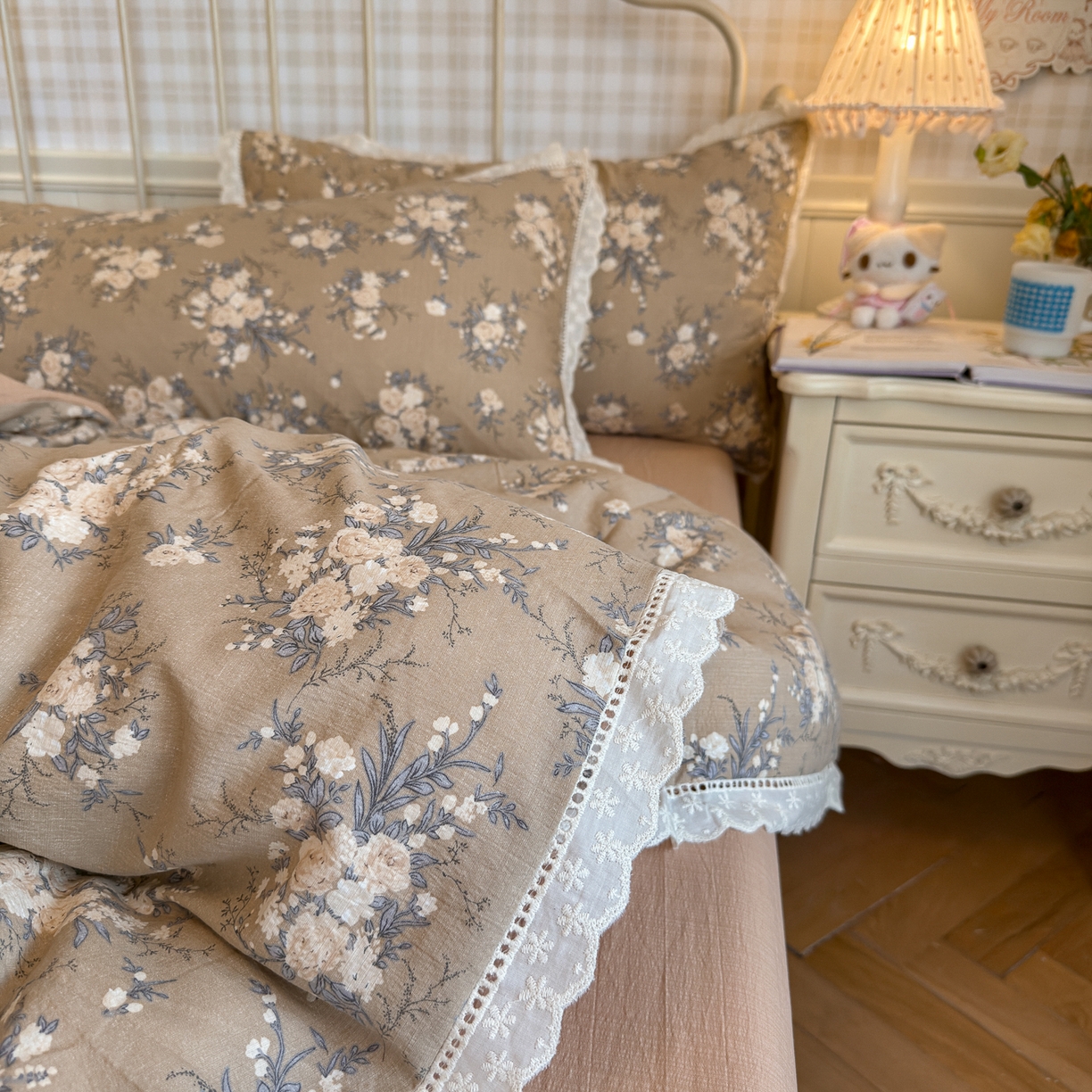 91家纺网 家纺一手货源 找家纺 初念 2025新款1云感双层纱四件套-梦华 梦华-雨眠岛屿