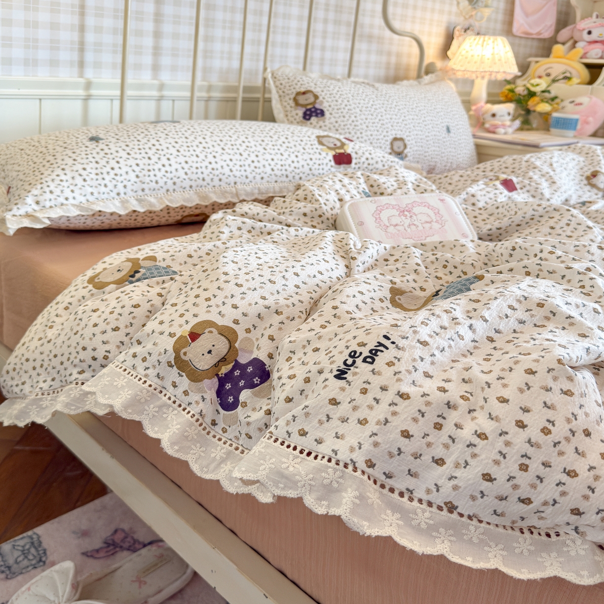 91家纺网 家纺一手货源 找家纺 初念 2025新款1云感双层纱四件套-梦华 梦华-狮子唱片