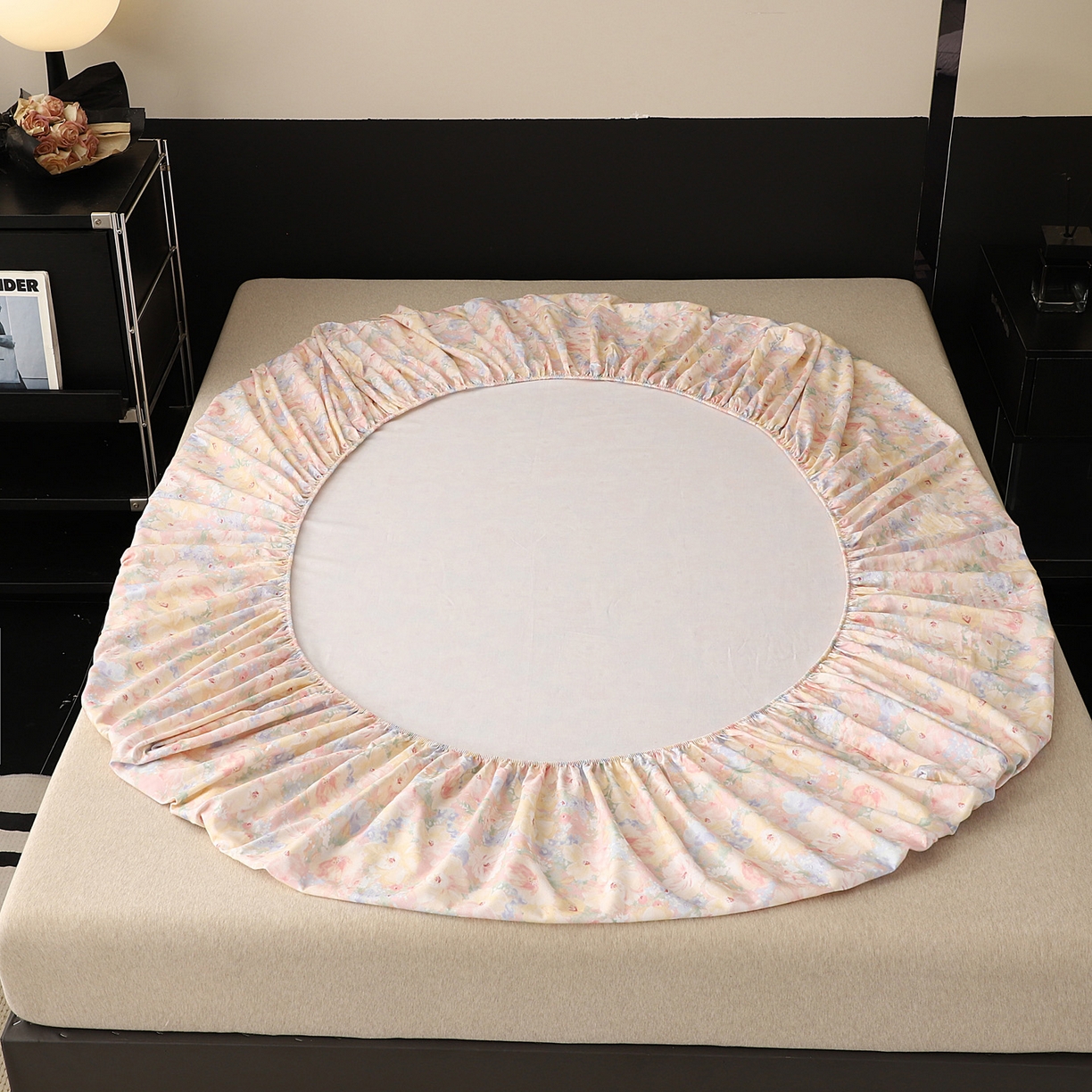 91家纺网 家纺一手货源 找家纺 金盛纺 2025新款全棉纯棉加厚磨毛印花单品床笠 床笠单件 仙女星尘