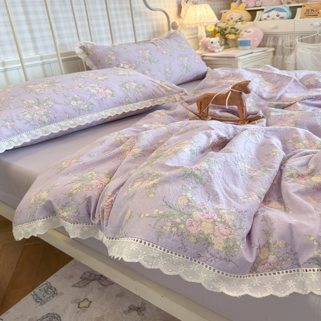 91家纺网 家纺一手货源 找家纺 初念 2025新款1云感双层纱四件套-梦华 梦华-凝夜