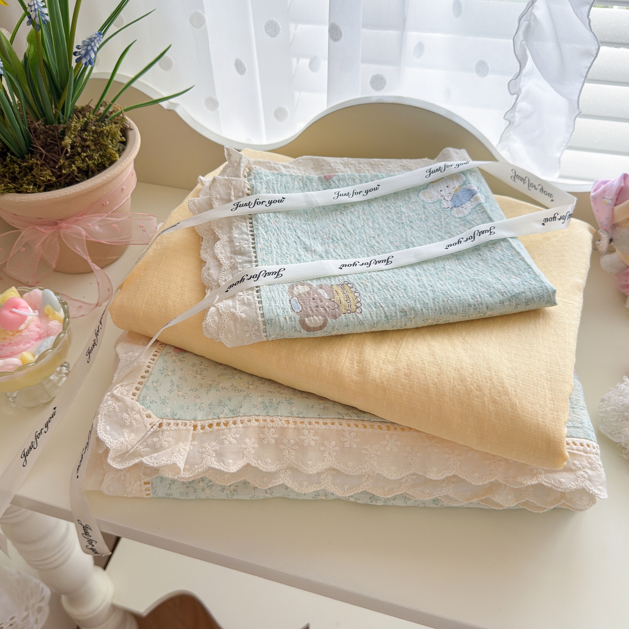 91家纺网 家纺一手货源 找家纺 初念 2025新款1云感双层纱四件套-梦华 梦华-少女象